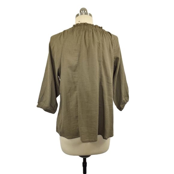 NEW Women's Size X-Small EXPRESS Blouse 3/4 Sleeve Bohemian Green 870-06338 - Picture 2 of 5